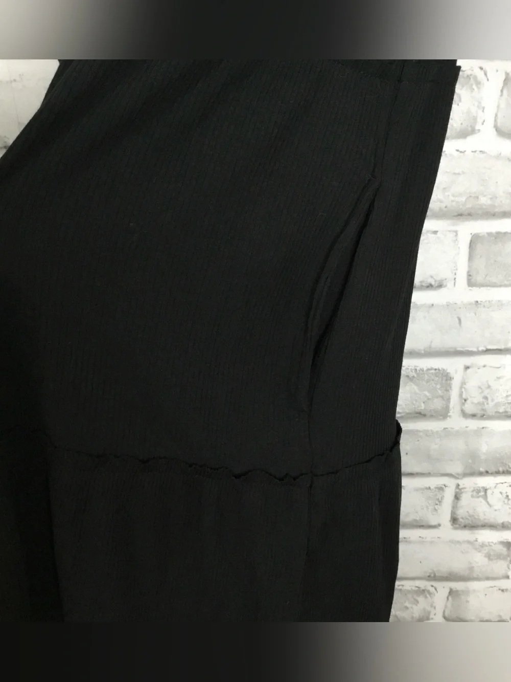 Old Navy Girls Black Ribbed Short Sleeve Loose Dress - K803